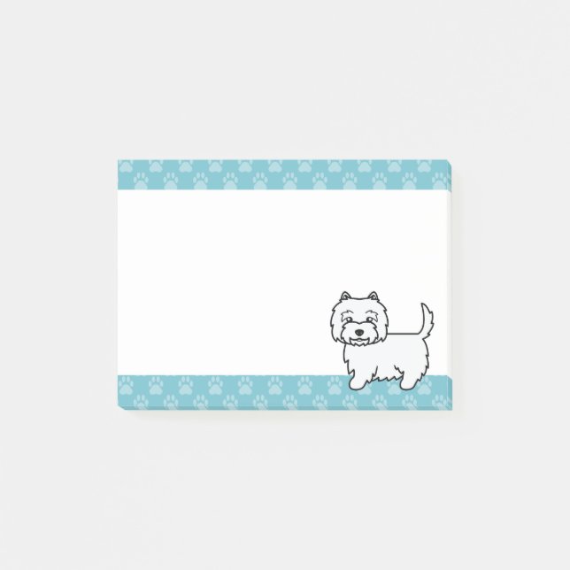 Post-it® Chien de dessin animé West Highland White Terrier (Devant)
