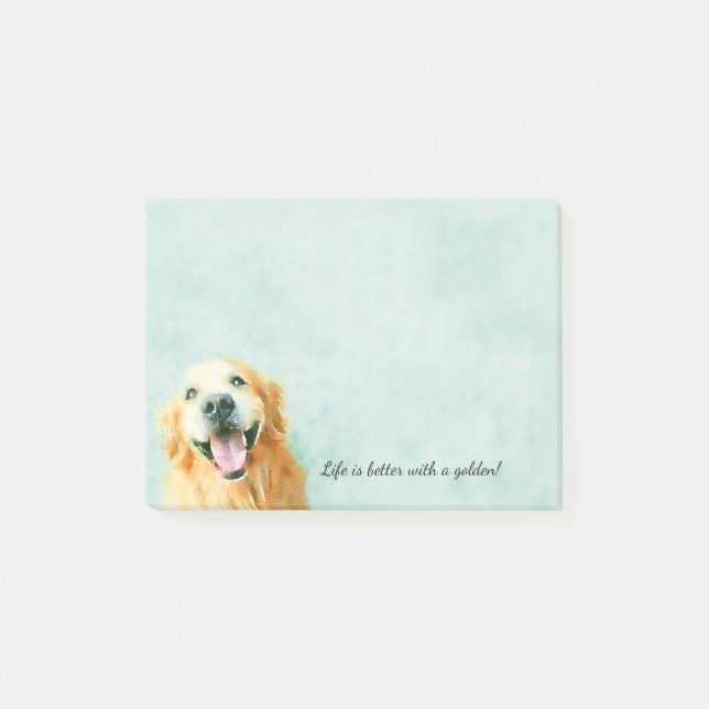 Post-it® Chien de sourire de golden retriever dans (Devant)