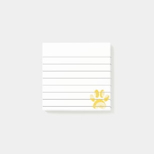 Post-it® Chien de tournesol jaune Empreinte de patte Lined