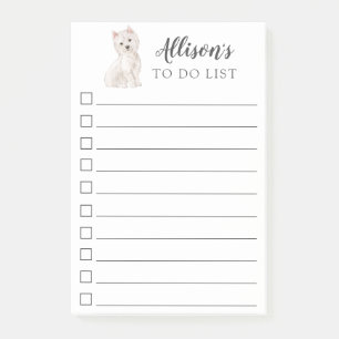 Post-it® Chien de Westie personnalisé pour faire la liste