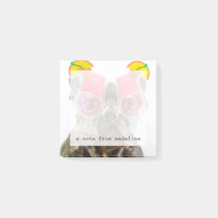 Post-it® Chien des images de Getty avec des verres de