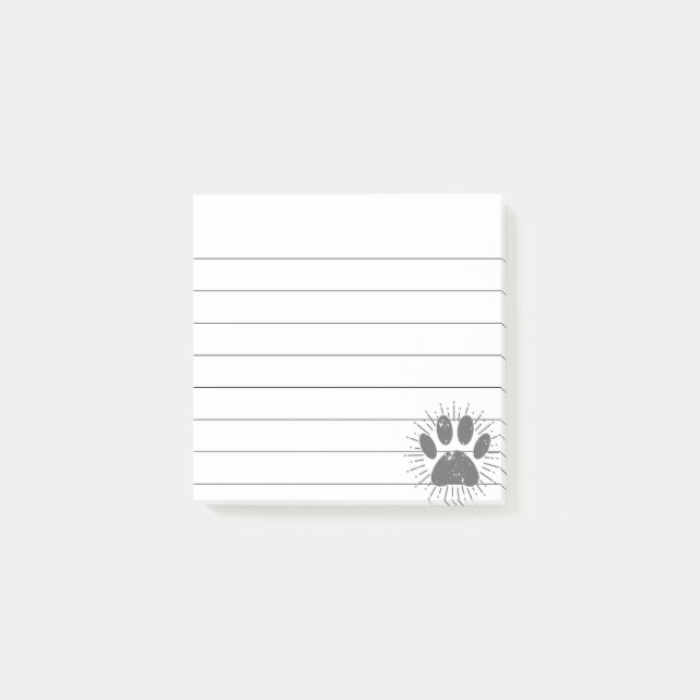 Post-it® Chien Empreinte de patte de rayon de soleil en pan (Devant)
