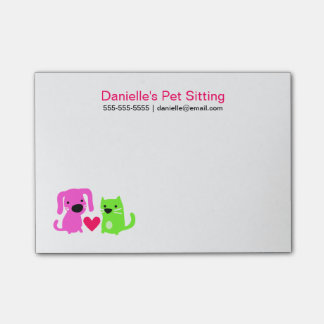 Post-it® Chien et Chat avec Coeur pour animal de compagnie