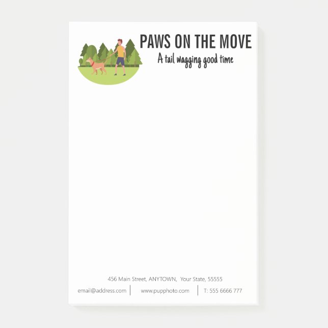 Post-it® Chien marchant affaires sur mesure (Devant)