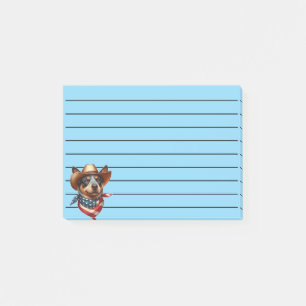 Post-it® Chien portant un drapeau Casquette et américain Ba