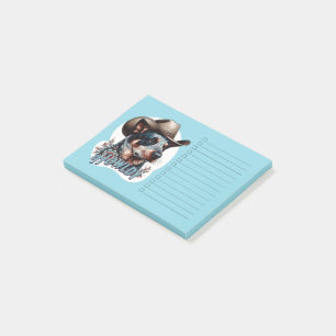 Post-it® Chien Vacher Blue Heeler Cowboy Punny Howldy