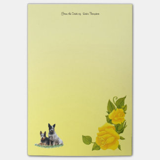Post-it® Chiens de bétail et roses jaunes (50 notes