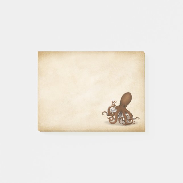 Post-it® Chimie du parchemin antique Octopus Steampunk (Devant)