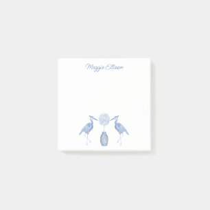 Post-it® Chinoiserie Aquarelle Topiaire Héron bleu