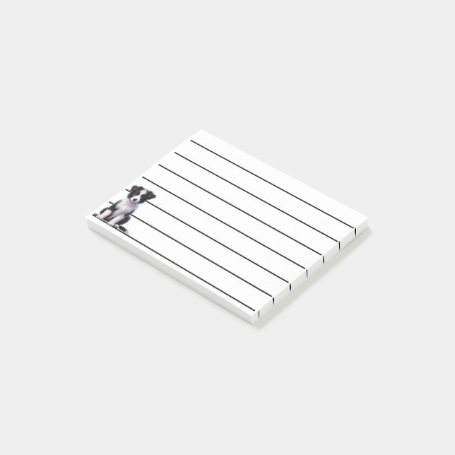 Post-it® Chiot Border Collie Mignon (Incliné)