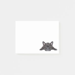 Post-it® Chiot de bouledogue peint par chien noir de