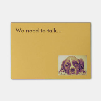 Post-it® Chiot de boxeur "que nous devons parler" des notes
