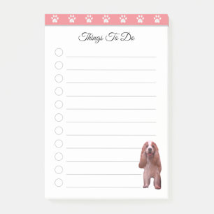 Post-it® Chiot Mignon sur des Choses à Faire Rose et Blanc