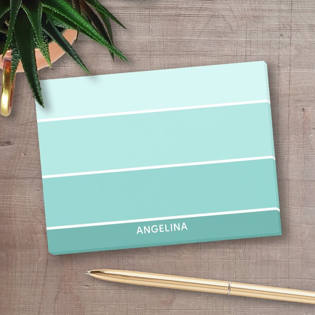 Post-it® Chips de peinture Aqua turquoises - Ajoutez Votre  (Personalized Post-It Notes - add you name or other text)