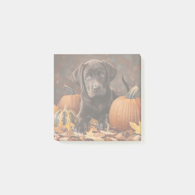 Post-it® Chocolat Labrador Retriever Automne (Devant)