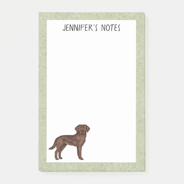 Post-it® Chocolat Labrador Retriever Lab Chien Nom personna (Devant)