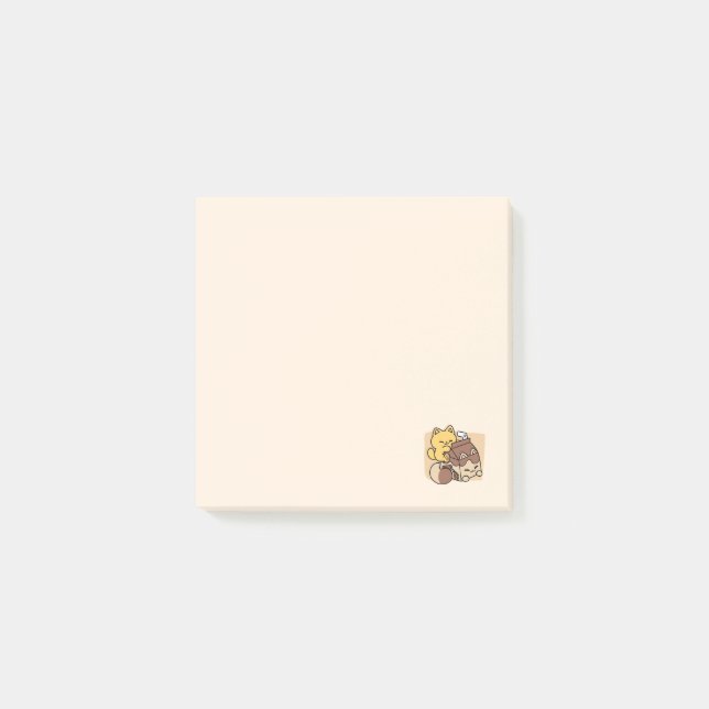 Post-it® Chocolate Milk Sipping on Bliss – Kawaii Cat Food  (Devant)