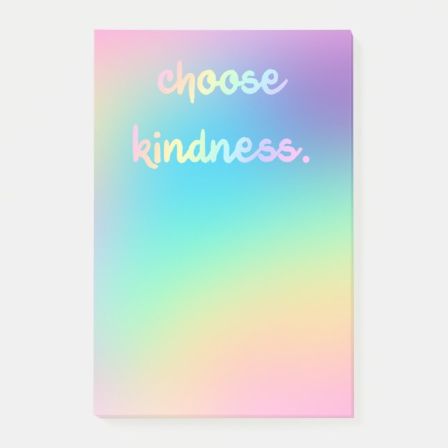 Post-it® "Choisir la gentillesse" Doux prismatique arc-en-c (Devant)