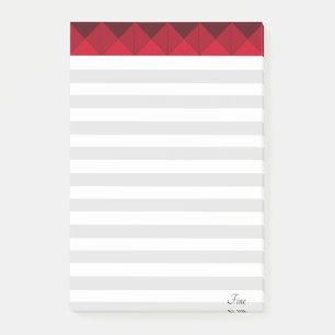 Post-it® Choses à faire en gris argenté abstrait, rouge et