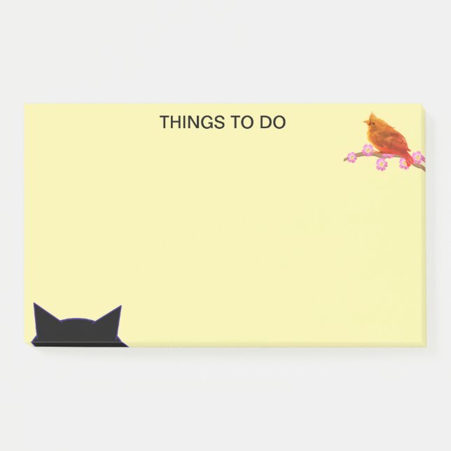 Post-it® Choses à Faire Oiseau & Chat (Devant)