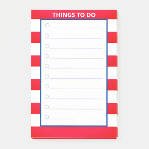 Post-it® Choses à faire rayées rouge et blanc