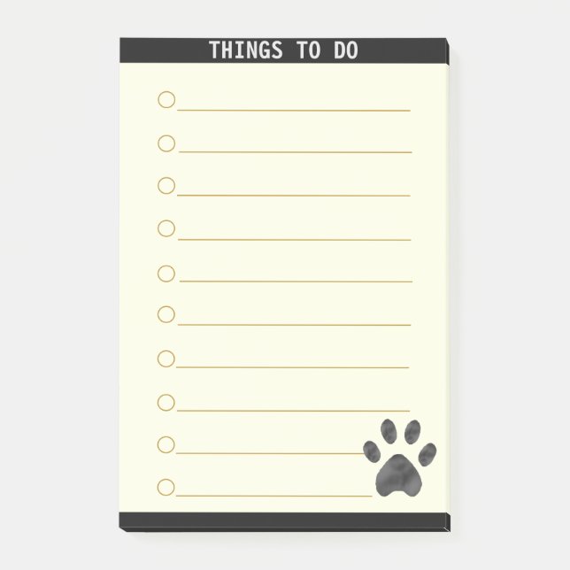 Post-it® Choses Personnalisables À Faire Et Paw Cute (Devant)