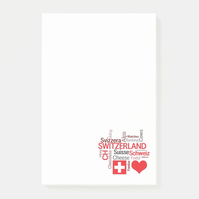 Post-it® Choses suisses préférées - amour Suisse d'I (Devant)