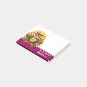Post-it® Chouette brune drôle personnalisée