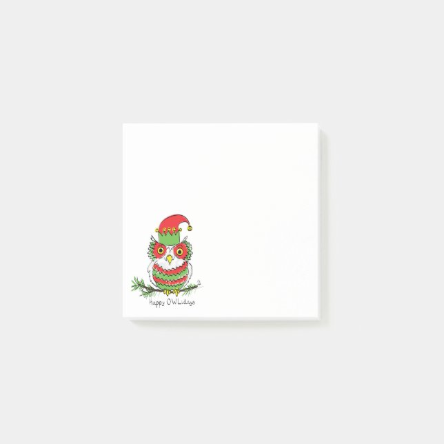 Post-it® Chouette Noël Mignonne Vacances amusantes (Devant)