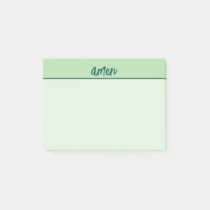 Post-it® Christian AMEN Sticky Notepad Green Typologie Art