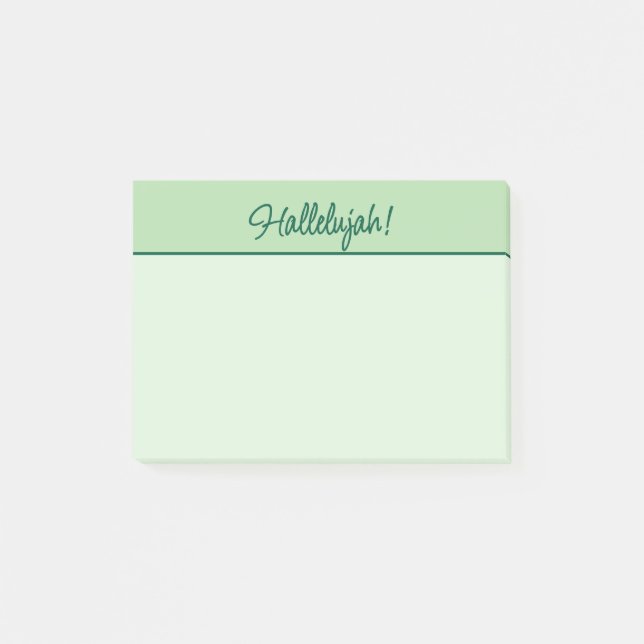 Post-it® Christian Hallelujah Stick Bloc-notes vert (Devant)