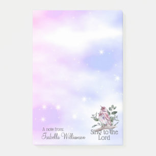 Post-it® Christian Watercolor chante au Seigneur Oiseau ros