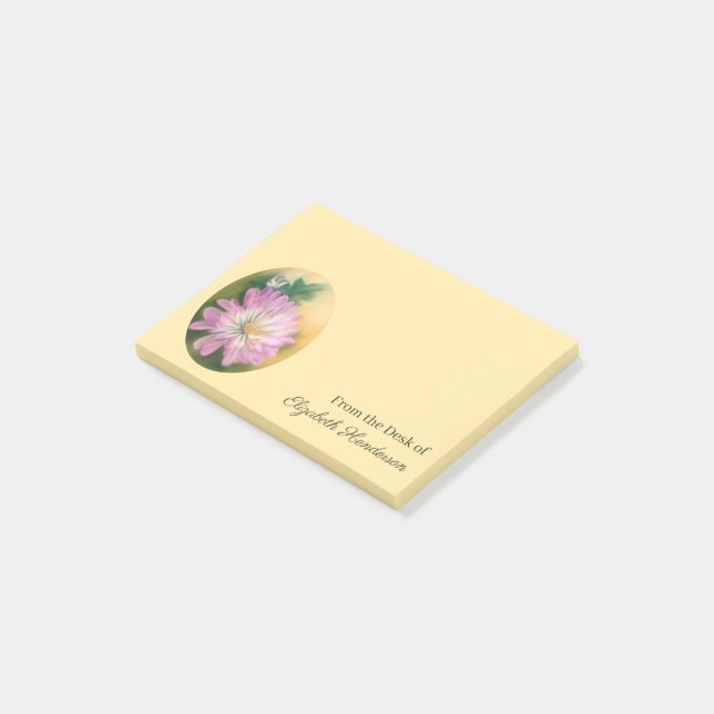 Post-it® Chrysanthemum Pink and Cream Pastel Floral (Incliné)