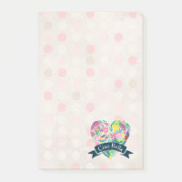 Ciao Bella Cute Coeur Floral sur Cercles roses