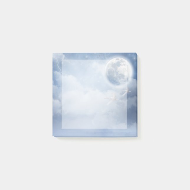 Post-it® Ciel bleu magique avec cygnes volants (Devant)