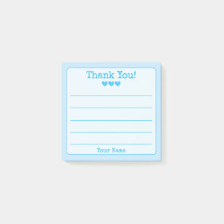 Post-it® Ciel Bleu Votre Nom Et Coeurs Merci