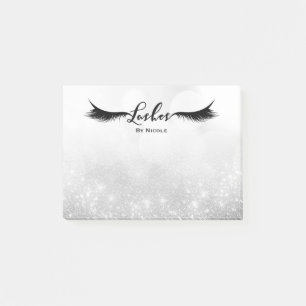 Post-it® Cils Faux cils Argent Paillettes Brillant Personna