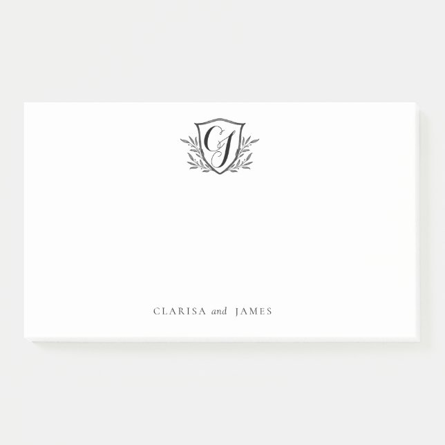 Post-it® Cimetière Couple Personnalisé Monogram Crest (Devant)