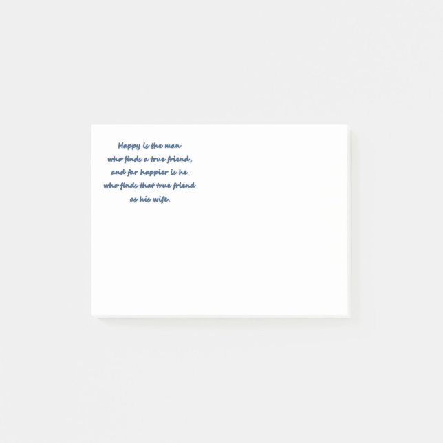 Post-it® Citation Anniversaire - Heureux est l'homme qui tr (Devant)