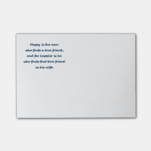 Post-it® Citation d'anniversaire - heureuse est l'homme qui