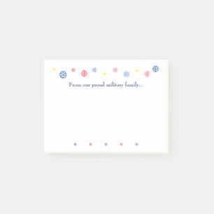 Post-it® Citation de Noël pour famille militaire Flocons de