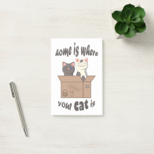 Post-it® Citation drôle Accueil est où est votre chat