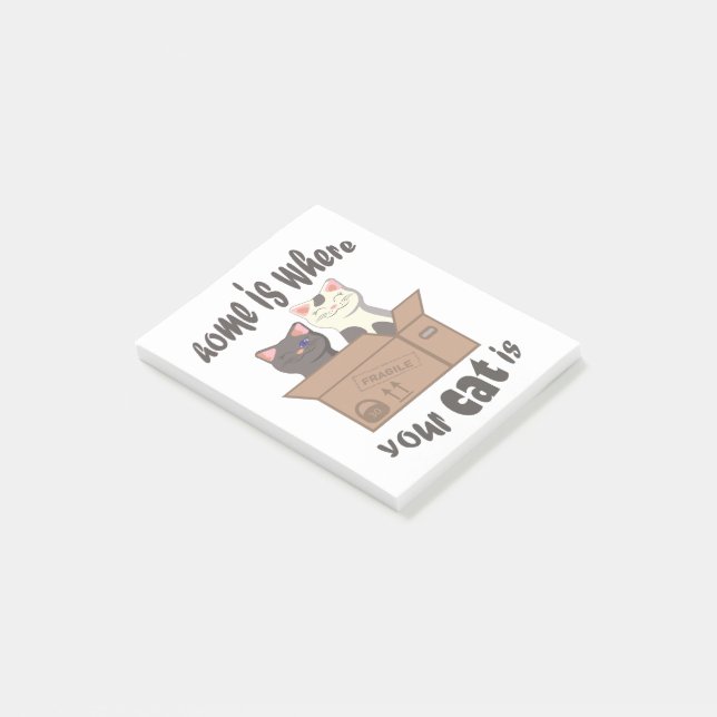 Post-it® Citation drôle Accueil est où est votre chat (Incliné)