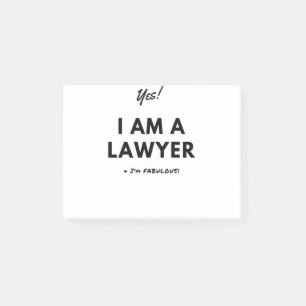 Post-it® Citation drôle d'avocat dans noir et le blanc