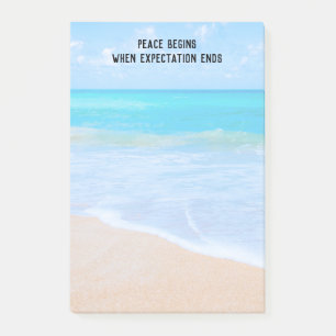 Post-it® Citation inspirante avec scène de plage tropicale