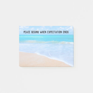 Post-it® Citation inspirante avec scène de plage tropicale