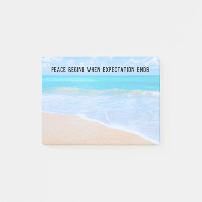 Post-it® Citation inspirante avec scène de plage tropicale (Devant)