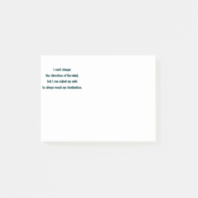 Post-it® Citation inspirante - Je ne peux pas changer la di (Devant)