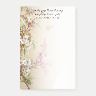 Post-it® Citation Papillon Fleur Rose Blanc Vintage