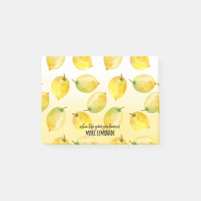 Post-it® Citrons ombre aquarelle citation inspirante (Devant)